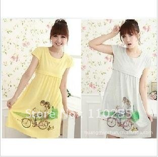 Free delivery girl in summer dress pregnant women lactating skirt 8222