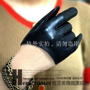 Free delivery Leather gloves female fashion gloves hip-hop leather gloves