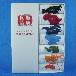 Free delivery of lovers cotton sports socks novel soft and comfortable 7 days map socks change daily