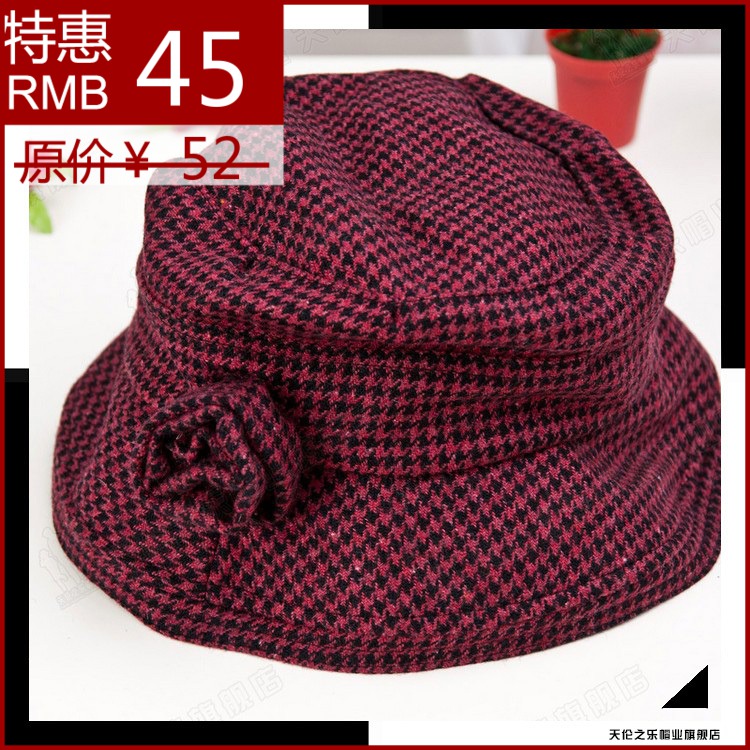 Free delivery Spring and autumn millinery women's quinquagenarian cap hat bucket hat woolen hat bucket hats
