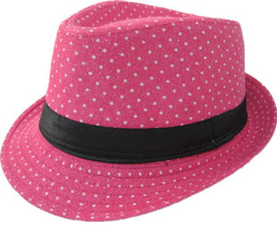 Free delivery Spring and summer child fedoras dot fedoras jazz fedoras hat small hat