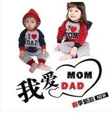 Free delivery, the baby Hoodie clothing, I love my father / mother