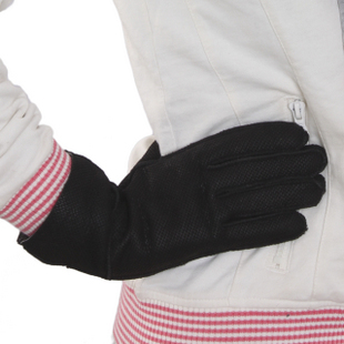 Free delivery Winter thermal winter women's sheep fur gloves fine plinthic women's black genuine leather gloves