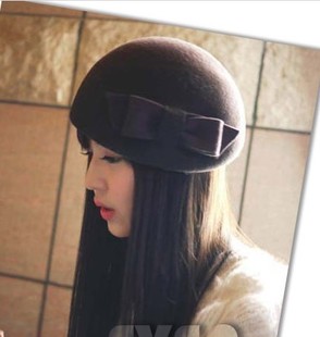 Free delivery Women's wool jazz hat fashion magazine fedoras spring and autumn casual hat cap stage cap