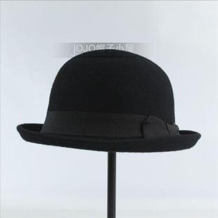 Free delivery Woolen bow small round female bucket hats autumn and winter female hat fashion hat