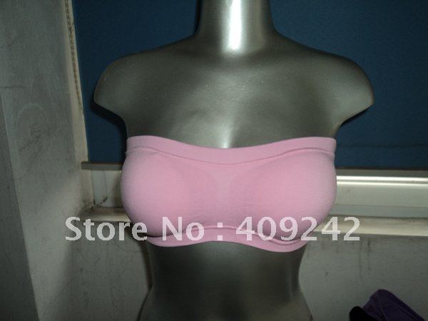 Free DHL Seamless Bandeau Tube top Bra seamless sexy sport bras padded with removable pads strapless