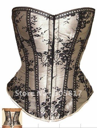 Free drop shipping  Sexy brocade corset dress Stunning women lift up shaper bustier white purple red S~XXL OK014