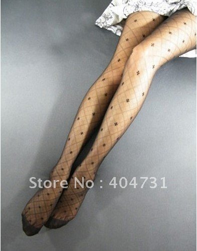 Free EMS,35PCS Women's Thin Tights Sexy leg Diamond Clover Hosiery Ladies Fashion Sexy Slim Pantyhose Stockings