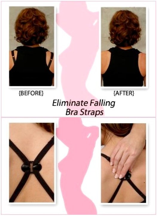 free fee perfect  white black clear beige  convertible plastic bra straps invisible bar clipper  bra adjuster bra clipper