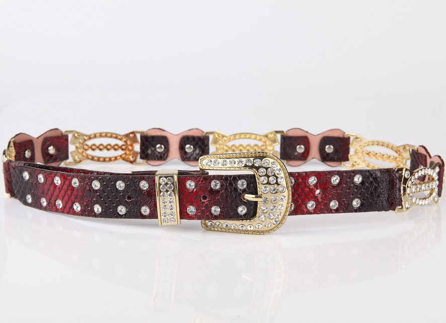 free hipping Summer vintage gold cutout fashion decoration rhinestone genuine leather belt strap belt b161