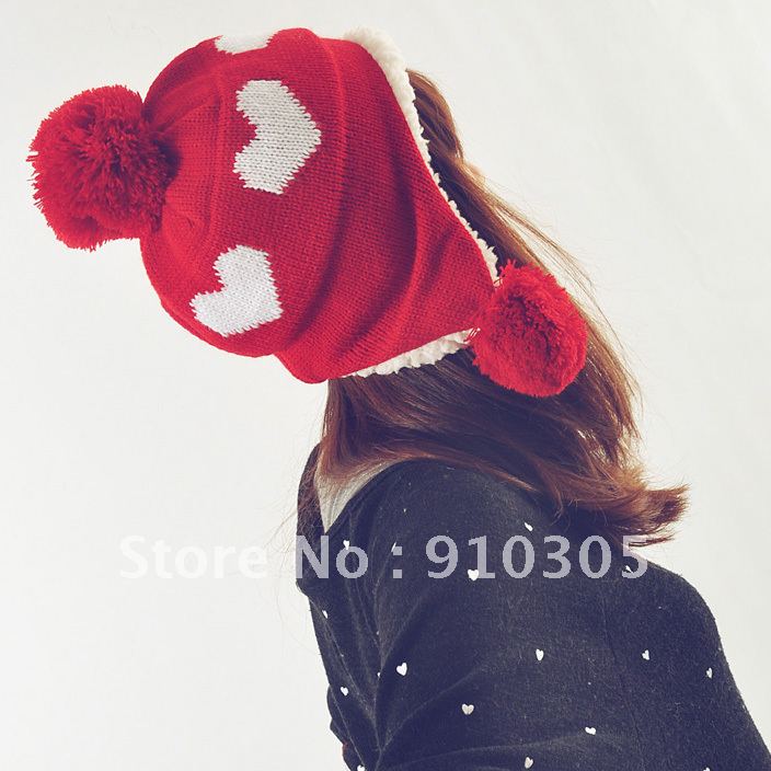 Free love macrospheric knitted hat autumn and winter earmuffs knitted warm hat free shipping