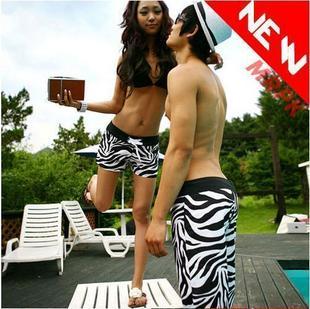 Free mail mashup (10) Hot-selling k03 zebra print beach lovers beach pants beach pants lovers shorts