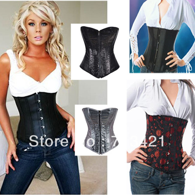 Free P&P Women Corsets,Wholesale Lace Up Boned Corset+G String Set,Sexy Shaper for women,Push Up Bustier Printing Corset  XXL