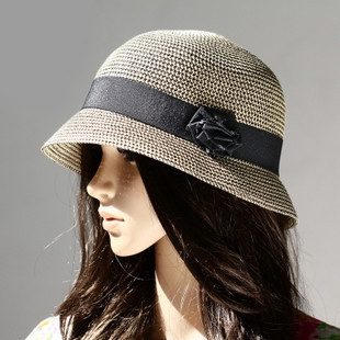 Free postage C&s belt flower bucket hat women's sun-shading strawhat dome small fedoras h31