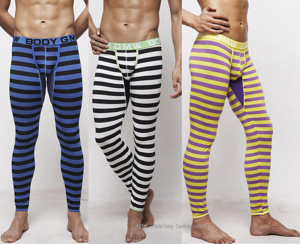 Free postage Consmile underwear gmw low-waist male long johns loungewear modal stripe autumn and winter legging