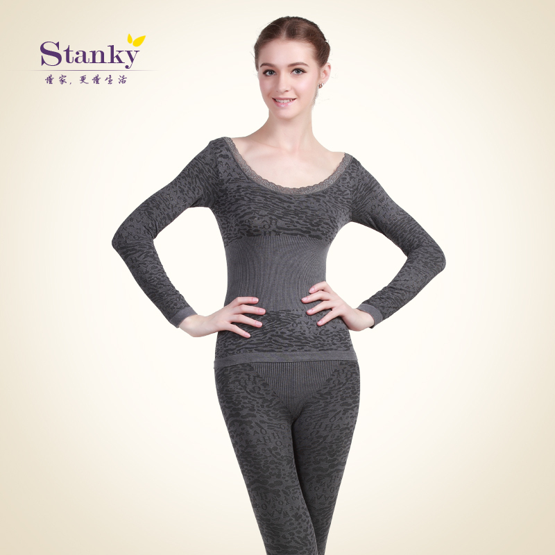 Free postage Stan lace collar thermal underwear long johns long johns thin set beauty care thermal clothing