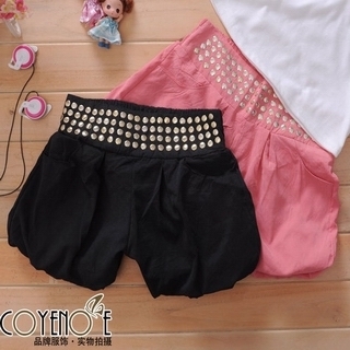 Free services 2012 spring elastic rhinestones loose pocket bloomers casual shorts summer