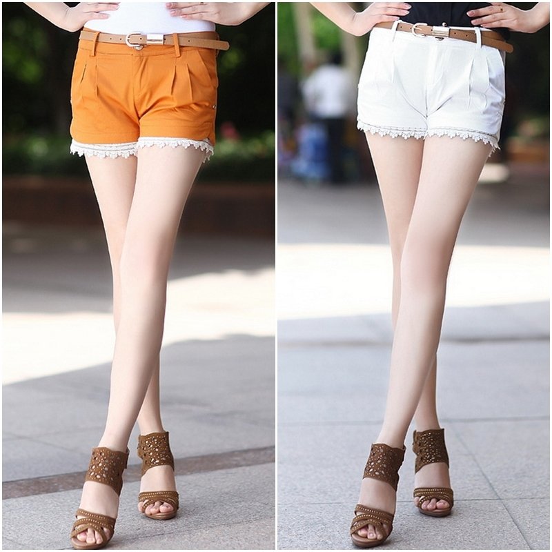 Free services 2012 summer fashion casual lace decoration casual shorts plus size shorts women's