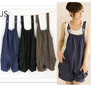 Free services 2012 summer school wear casual shorts spring denim shorts loose plus size bib pants female