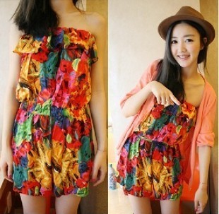 Free services 2012 tropical flower laciness jumpsuit p34