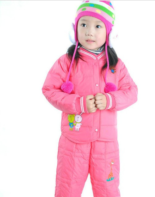 free shhipping 2012 child down coat small female child down liner underwear set