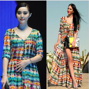 free shi[pping  New Summer Coat Colorful Print Bohemia Ethnic Women's Fashion Long Coats ,Retro Beach Dress Resort Wear B983