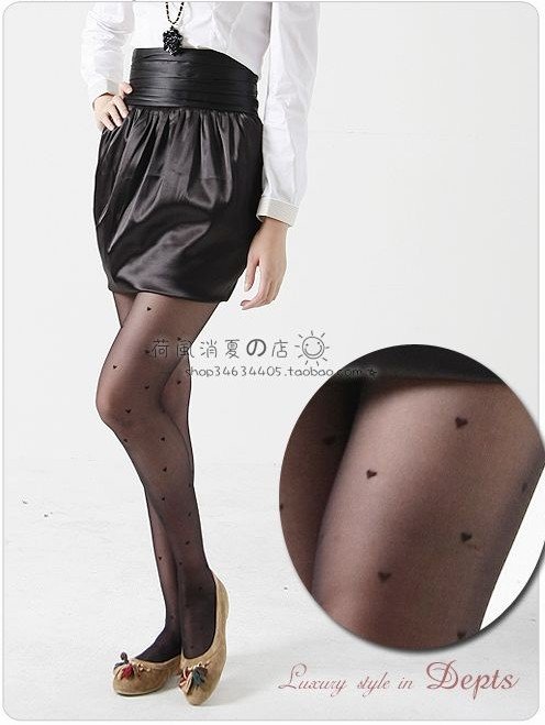 Free shiooing 2012 New fund spring clothing black and white ultra-thin thigh bud silk little love tights