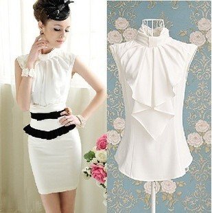 free ship! 100%quality, big bow, white,violet,navy, women's blouses, women's T-shirt/ Tops & Tees/ shirt, S,M,L