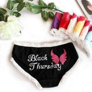 Free ship!15pc!Angel wings week women underwear /cotton low waist lace briefs/7 color for choice