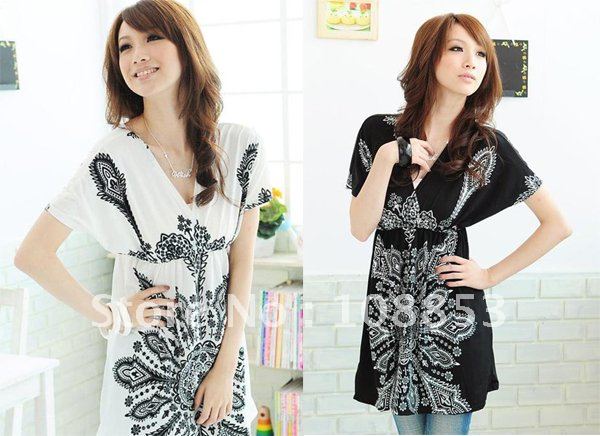 Free Ship 2012 New Arrival Women's Perfect Printed Sexy V-Neck Dress Fashion Dress Graceful Gentlewomanly Mini Chiffon Dress