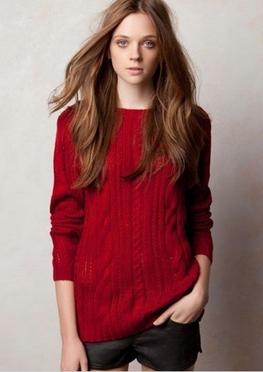 Free Ship! 2012 New Fashion European Vintage Knitting Yarn Applique Twisted Sweater, O-neck Wool Knitwear Women Winter Outerwear