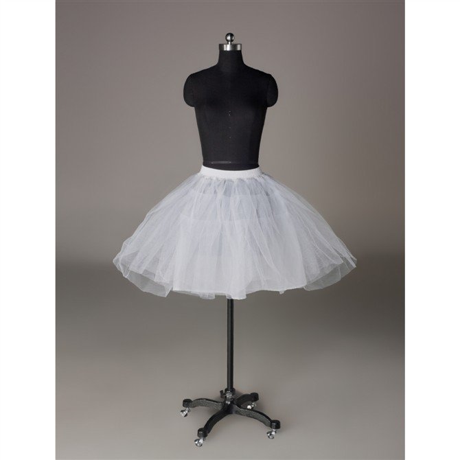 Free Ship A-line 4 Layers Short Dress Petticoat Girl's Underskirt Mini Skirt Underdress Crinoline Slip Bustle Elastic Waist P22