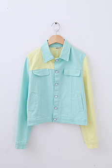 free ship Color block 2013 vintage denim jacket denim outerwear new arrived