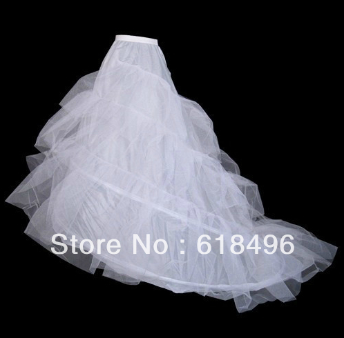 Free Ship Convenient Nylon Ball Gown Chapel Train 1 Tier Floor-length Slip Style Wedding Petticoats