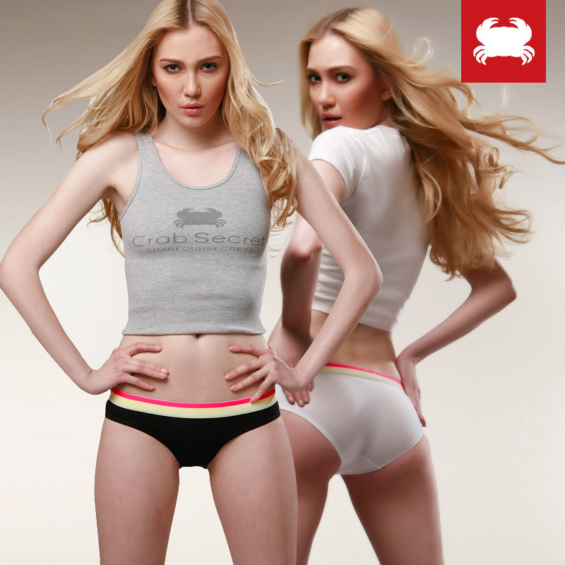 FREE SHIP CRAB SECRET WOMEN low-waist 100% cotton sexy comfortable trigonometric panties briefs underwear wholesale