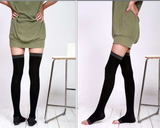 Free ship fashionable new 480 d burning fat sleep socks/varicose veins thin leg socks/color (black/purple)