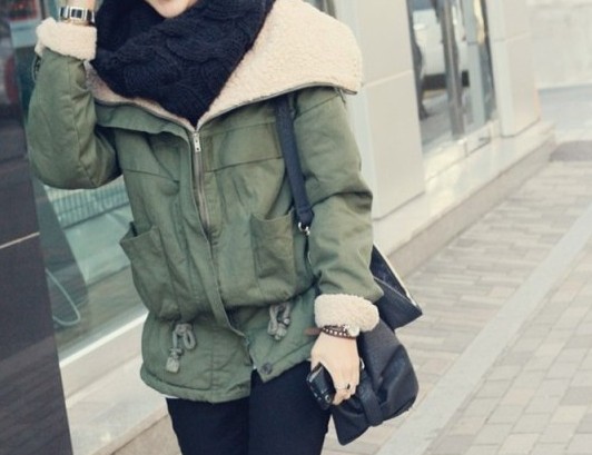 Free Ship Fur Lining CamoFleece Warmer Women's Parkas Coat For Women Winter Slim Fit Ladies Coats