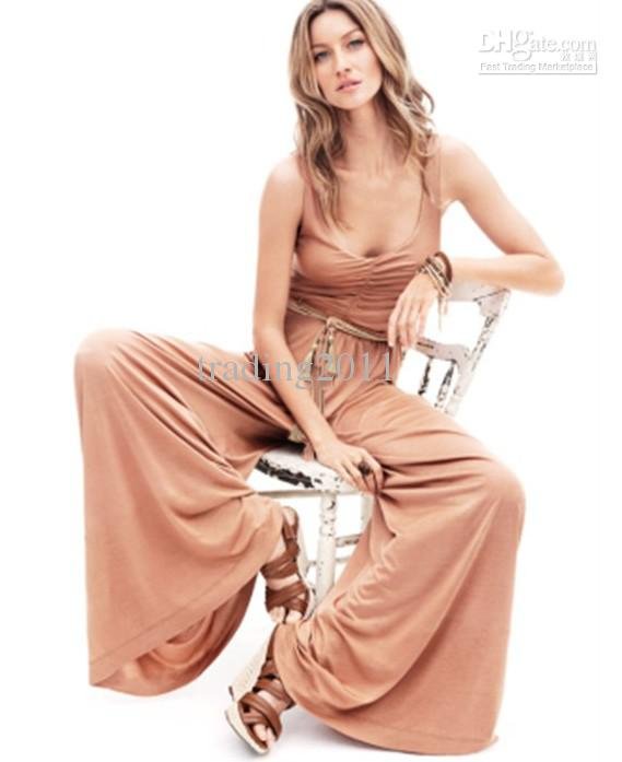 Free Ship Good quality+low price Sleeveless Women's Rompers womans wide leg Loose Jumpsuits Ladies trousers