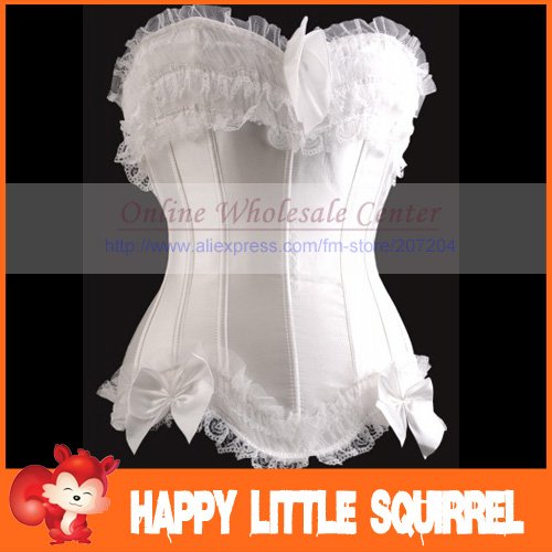 Free Ship Sex white Corselet Sexy gothic glamourous corset Lady Corsets lingerie Hot Wholesale+Retail