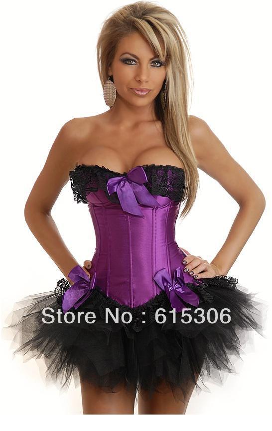 Free ship Sexy Fashion Flower lady lace corset lingeries push up Party costume Corsets bustier + G-string Wholesale HOT