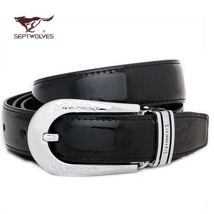 free ship super discount SEPTWOLVES women's strap genuine leather belt cowhide black casual ha1205700 commercial