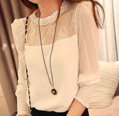 Free ship ,women/lady royal vintage stand collar lace princess chiffon t shirt ,blouses