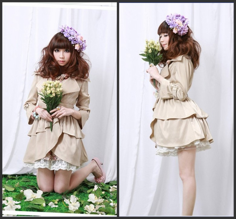 free shiping 1048 elegant trench