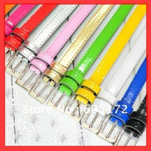 Free Shiping 10pcs/lot~Hot Sale Women's Cute Candy color PU leather Slim Belt,Lady's designer belt in 9 color RT905