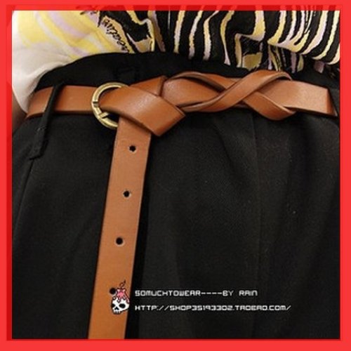 Free Shiping 12pcs/lot~New Fashion Cross Buckle Waistband PU Leather Thin Belt,lady Women waist belt in 6 kind candy color RT902