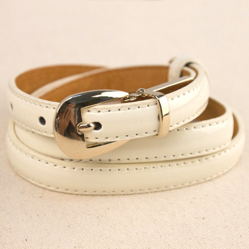 Free Shiping 2013 New 8.9 japanned leather candy color thin belt female all-match decoration genuine leather strap Women Belt