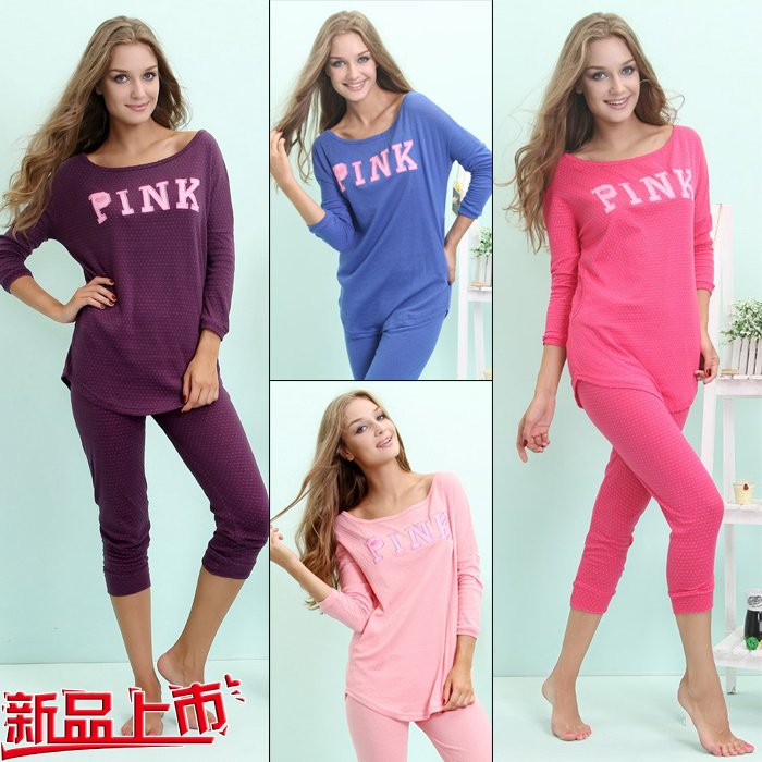 Free Shiping Comfortable 100% cotton spring and autumn sleepwear
