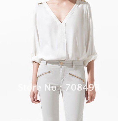Free shiping Free shiping new fashion long sleeves women's shirts chiffon shirt chiffon blouses women shirts fashion blouses