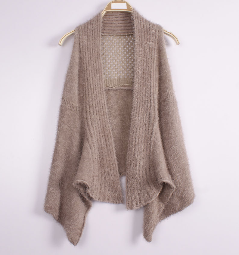 Free  shiping hot 2012 autumn and winter solid color all-match brief milk shaggier cardigan d08p45