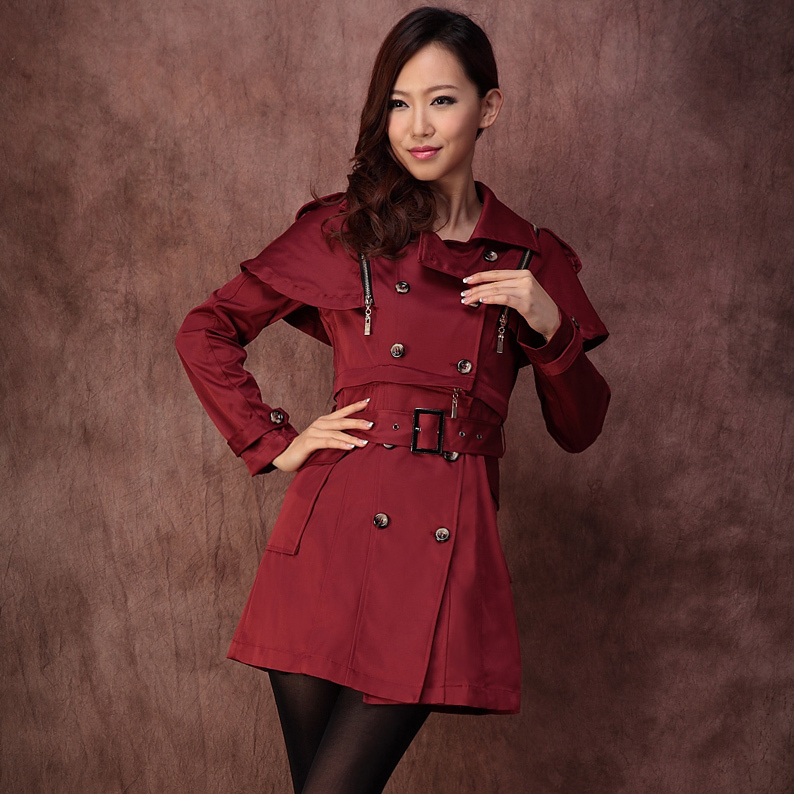 Free  shiping hot 2012 detachable multifunctional double breasted high quality trench 2150p125kj180